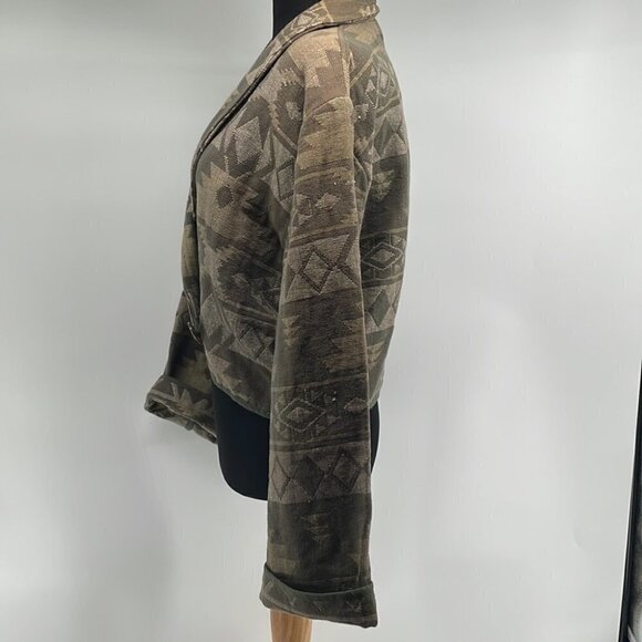 Flashback 100% cotton southwestern jacket bolero neutral button closure sz m - Picture 5 of 7